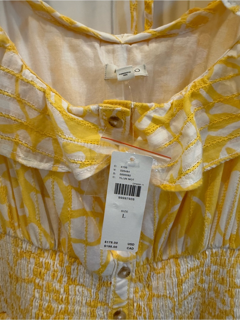Pilcro Ruffled Smocked Waist Button Front Midi Dress - Picture 4 of 6